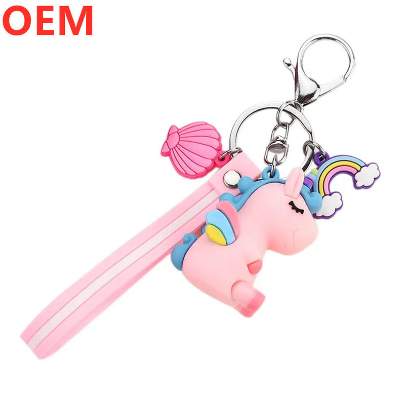 Custom 3d Plastik Kreatif Kartun Key Ring Keychain OEM Pabrik Grosir Plastik Kartun Keychain