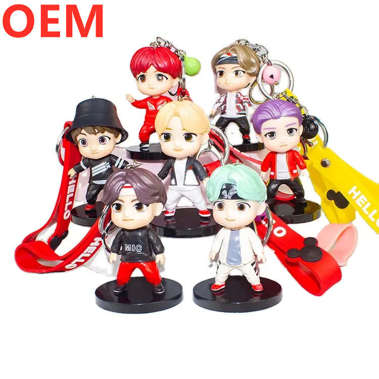 Custom 3d Plastik Kreatif Kartun Key Ring Keychain OEM Pabrik Grosir Plastik Kartun Keychain