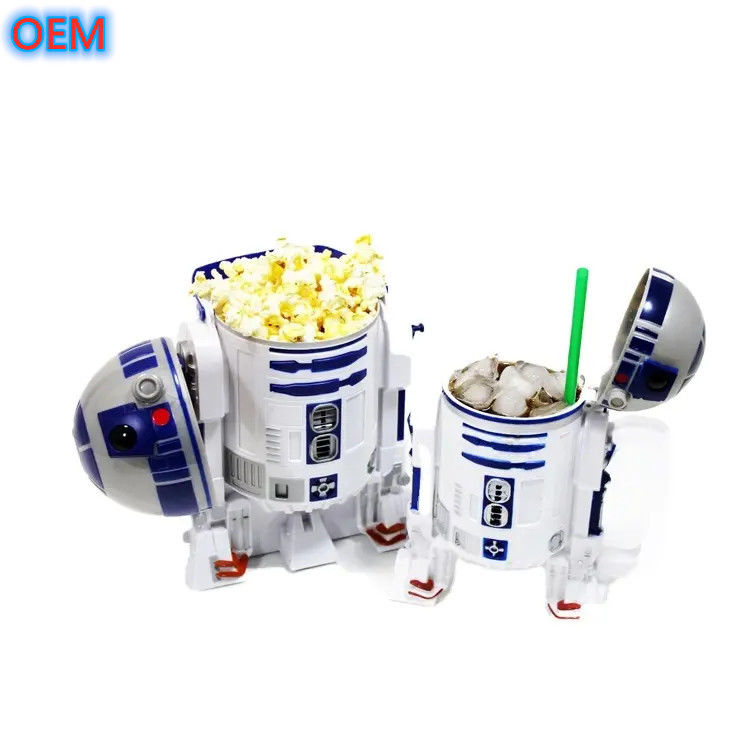 Pabrik Custom digunakan kembali Plastik Popcorn Container Bucket OEM Desain 3d Popcorn Bucket
