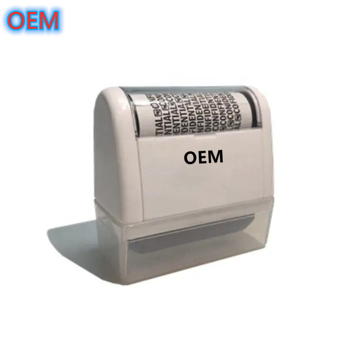 Custom Office ID Guard Pre-Inked Roller Stamp OEM Desain Identity Theft Protection Roller Stamp