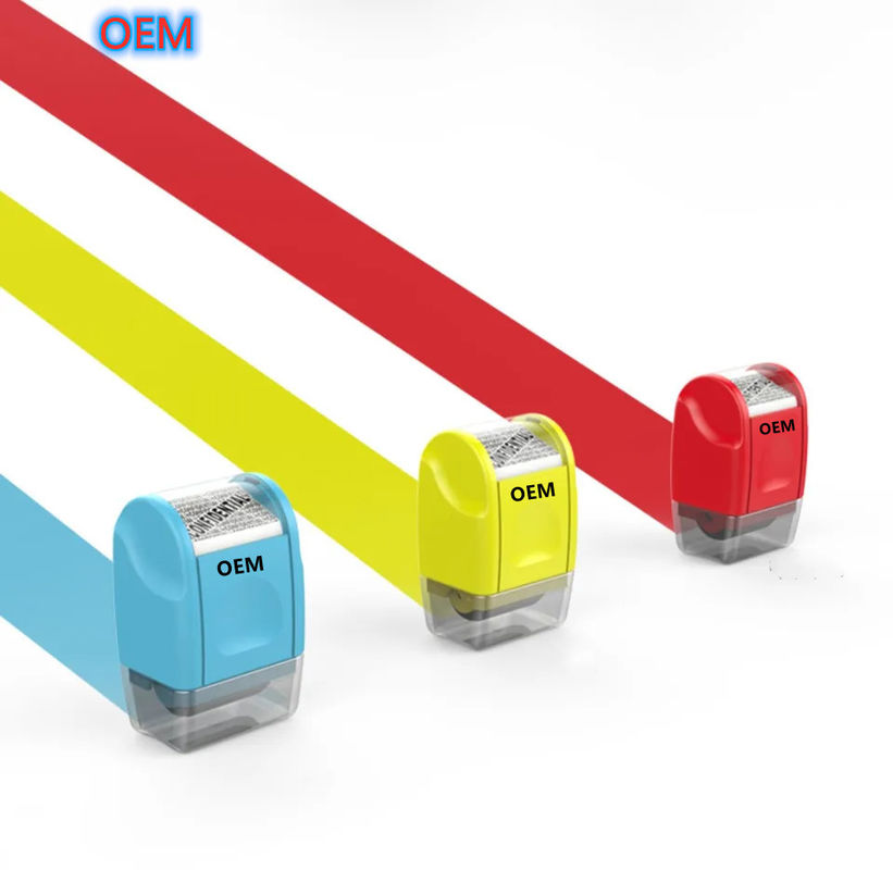 Custom Office ID Guard Pre-Inked Roller Stamp OEM Desain Identity Theft Protection Roller Stamp