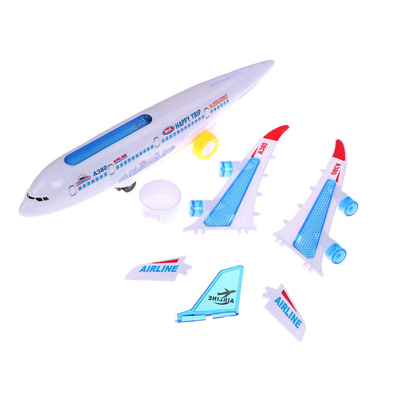 DIY Perhimpunan Airbus Pesawat Autopilot Flash Sound Musik Lampu Mainan Pesawat Listrik Mainan Untuk Anak-anak Anak-anak