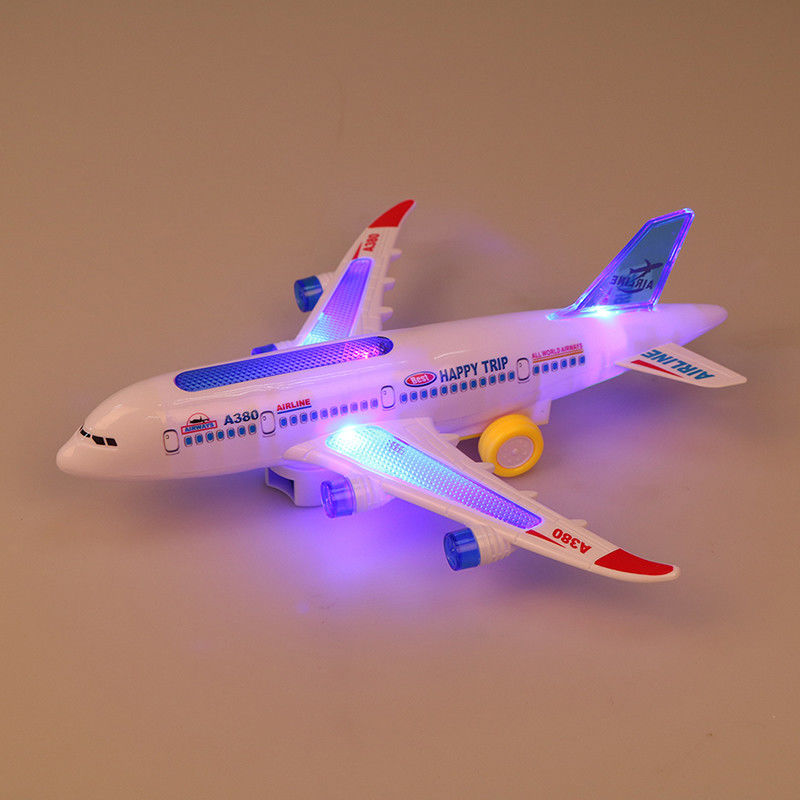 DIY Perhimpunan Airbus Pesawat Autopilot Flash Sound Musik Lampu Mainan Pesawat Listrik Mainan Untuk Anak-anak Anak-anak