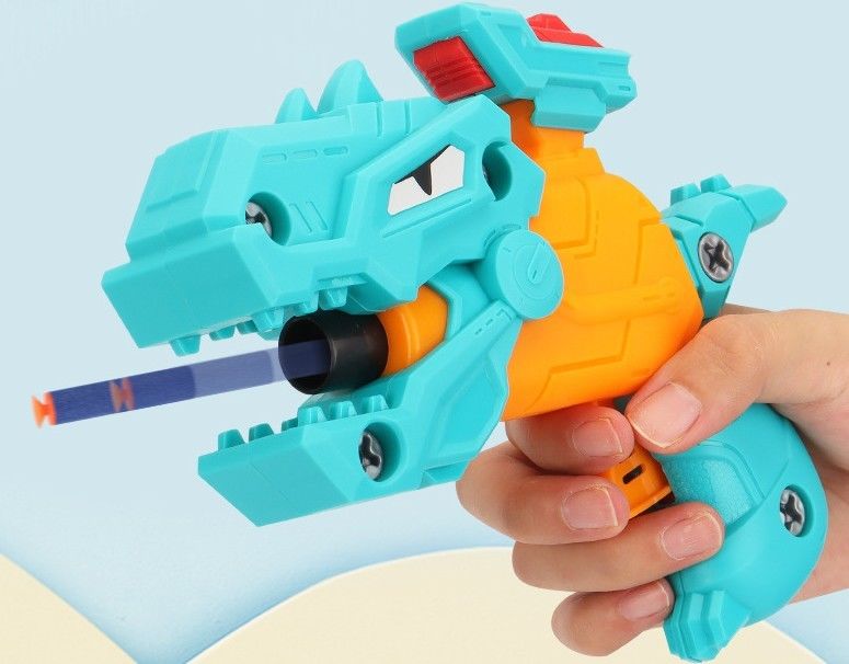 Oem Pistol mainan anak-anak DIY Baby pemisahan dinosaurus peluru lunak senjata mainan EVA spons teka-teki pistol yang dirakit model