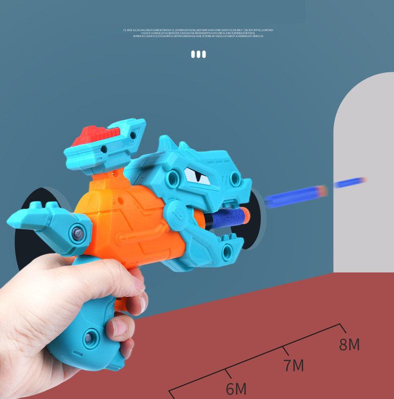 Oem Pistol mainan anak-anak DIY Baby pemisahan dinosaurus peluru lunak senjata mainan EVA spons teka-teki pistol yang dirakit model