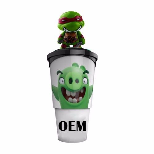 OEM 3D Koleksi Desainer Mainan Custom Anda Sendiri Plastik Cup 3D Kartun Minum Cup