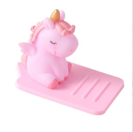 Kartun Silikon Pemegang Ponsel Pemalas Unicorn Mobil Desktop Multi-fungsi Bracket Adjustable Stand Non-slip