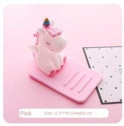 Kartun Silikon Pemegang Ponsel Pemalas Unicorn Mobil Desktop Multi-fungsi Bracket Adjustable Stand Non-slip