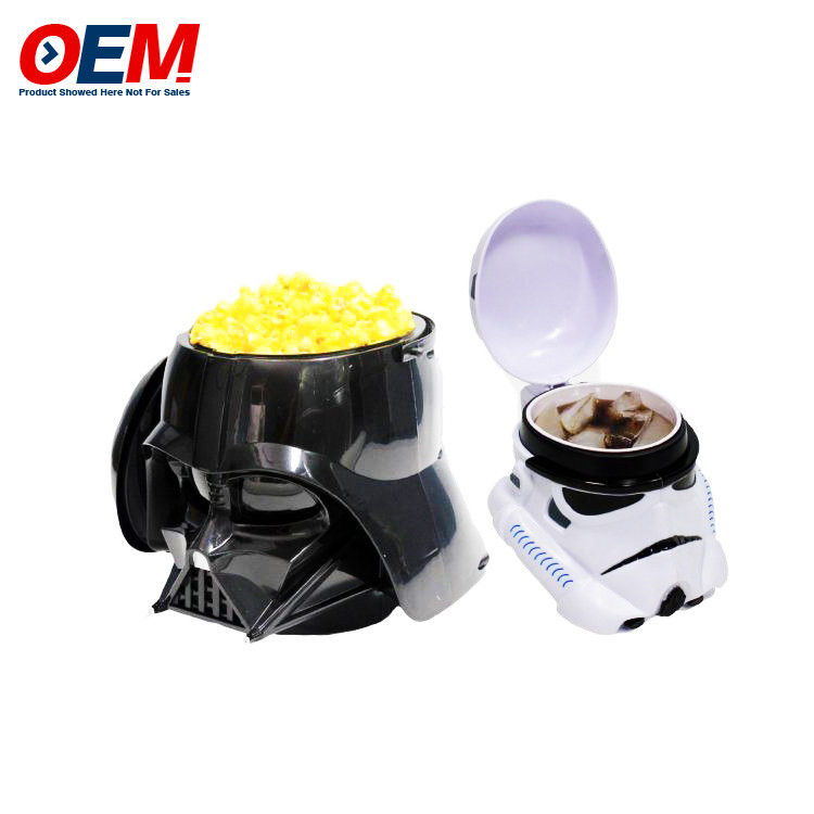Plastik Custom Popcorn Container Cetak Film Star Film Popcorn Bucket dengan Tutup