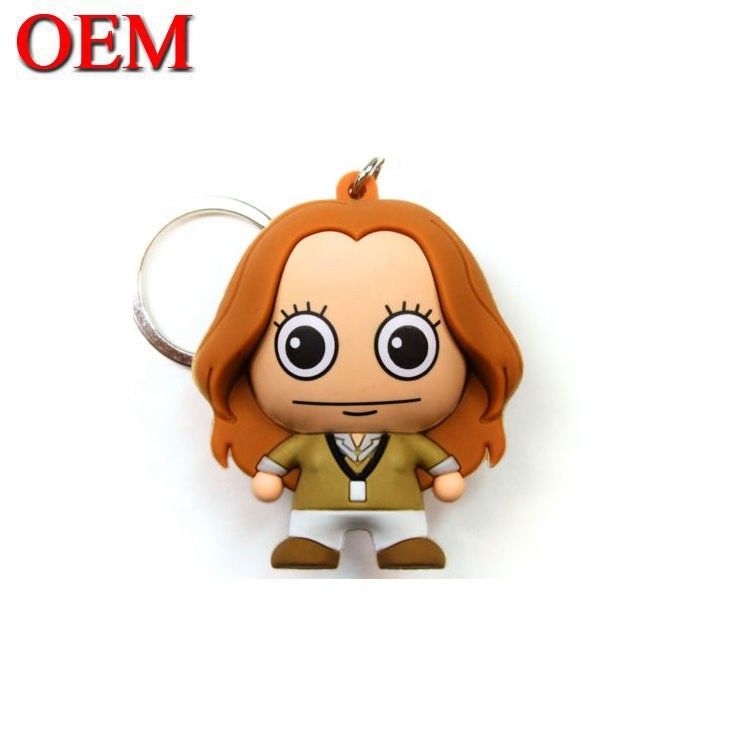 OEM Logo Soft PVC 3D Keychain Custom Keychain Hewan Tokoh desain sendiri Keychain