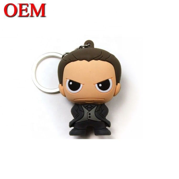 OEM Logo Soft PVC 3D Keychain Custom Keychain Hewan Tokoh desain sendiri Keychain