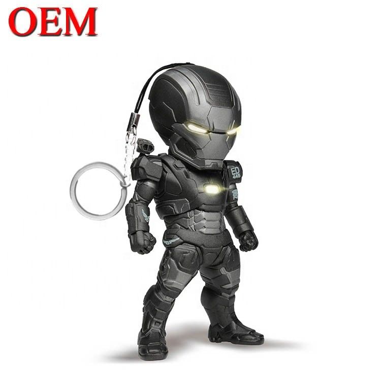 custom vinyl mainan membuat 3D LED Kartun Keychain Aksesoris Plastik Keyring Untuk Tas