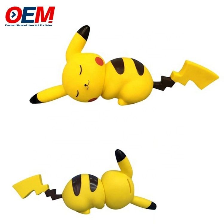 OEM pabrik membuat Kartun Plastik Coin Bank PVC Pika Dengan Kunci Kunci Piggy Bank Plastik