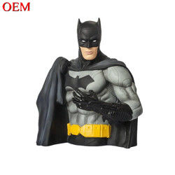 Custom Toy Manufacturer custom 3D Bat-Man Toy Money Box Figures oem patung plastik