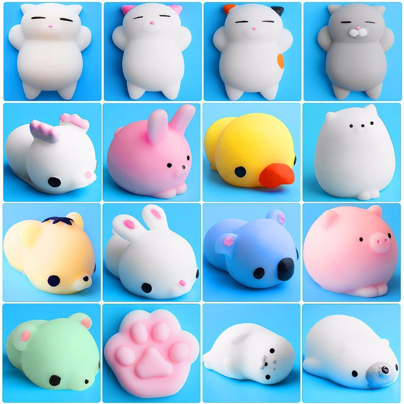 OEM pabrik kustom Hewan Antistress Slimy Squeeze Toys Lucu Mainan Mini Mochi Squishy mainan