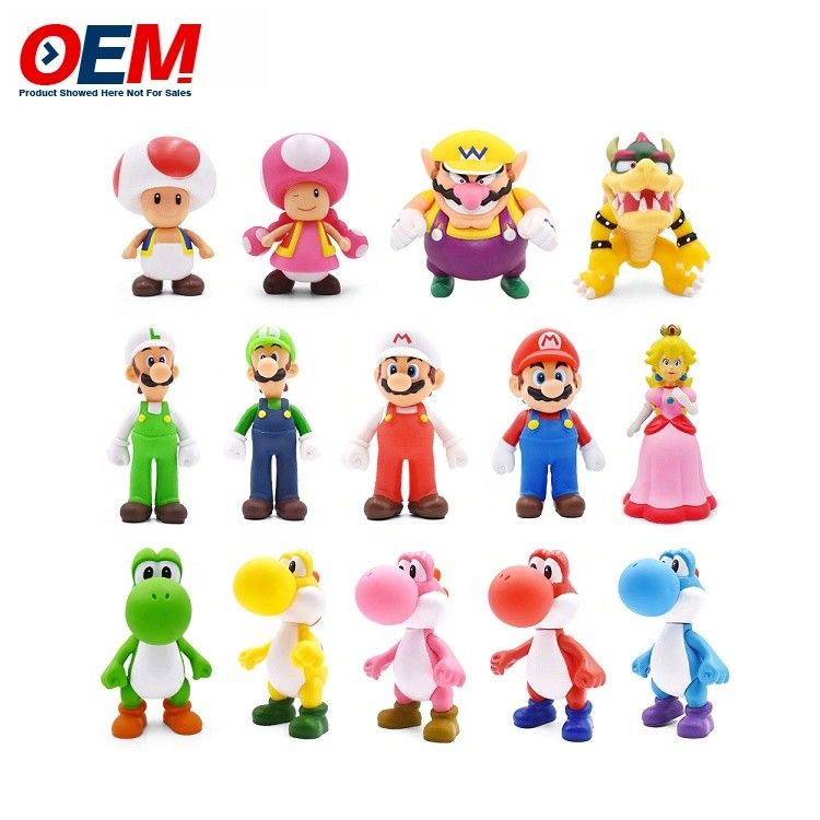 Toko mainan plastik PVC vinyl Fugure Custom Kawaii Figure Mario Kolektif Toy Set