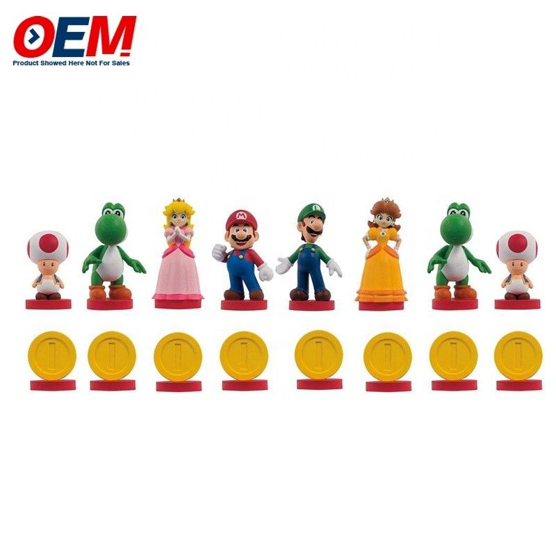 Set Catur Karakter Plastik PVC yang Disesuaikan OEM Figur Catur Set Papan Catur Buat Mainan Catur Lucu
