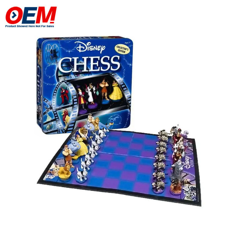 Set Catur Karakter Plastik PVC yang Disesuaikan OEM Figur Catur Set Papan Catur Buat Mainan Catur Lucu