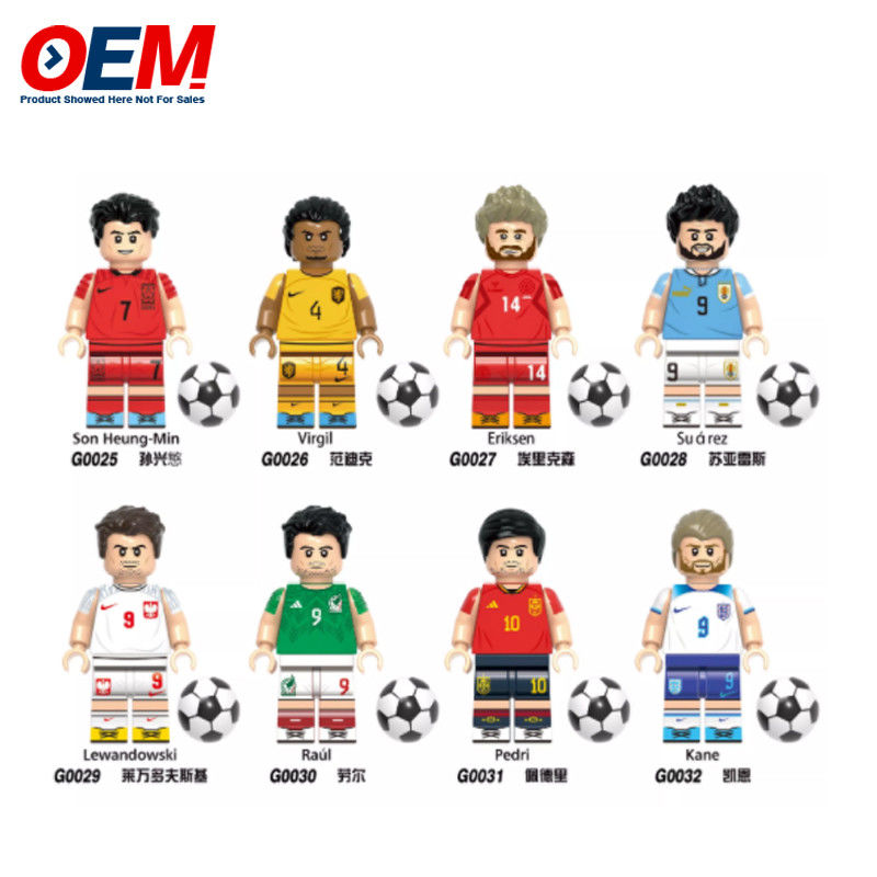 CustomG0104 XT1003 Pemain Sepak Bola Terkenal Baru Neymar Messi Ronaldo Suarez Karakter Mini Block Figure Mainan Plastik
