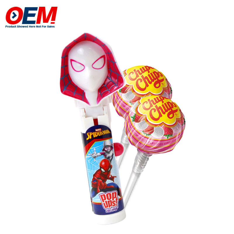 Pop-Up Lollipop Holder Case Made Plastic Candy Toy OEM Kreatif Lollipop Toy Untuk Anak