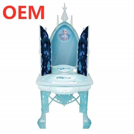 OEM pabrik kustom Musik Fungsi Cahaya Plastik Putri Cantik Anak Pakaian Meja Mainan