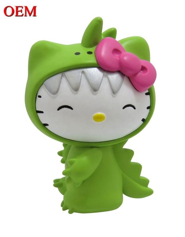 Custom OEM Made PVC Cute Mini Plastik Kartun Kitty Kucing Mainan Untuk Anak Produsen