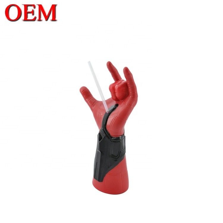 Custom Spider-Man 3D Model Botol OEM Karakter Bentuk Straw Cup Made ABS 50oz Cup Pabrik