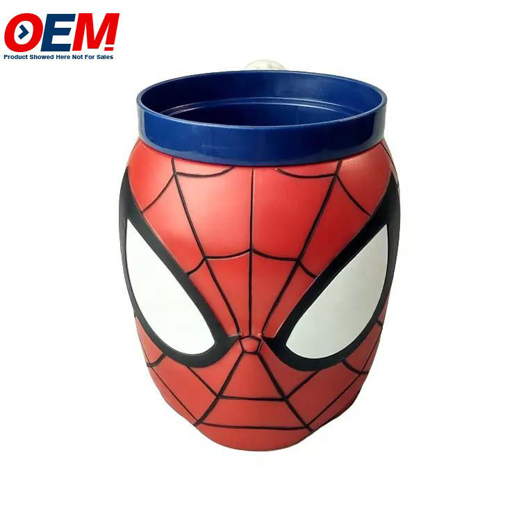 Plastik 3D Popcorn Bucket Container Bentuk Pahlawan Kapten Karakter Mug Supplier