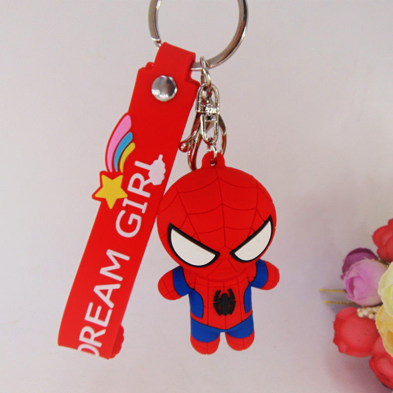 Custom 3D Cartoon Anime Kapten Amerika Karet Keychain Pvc Keychain Untuk Tas Sekolah