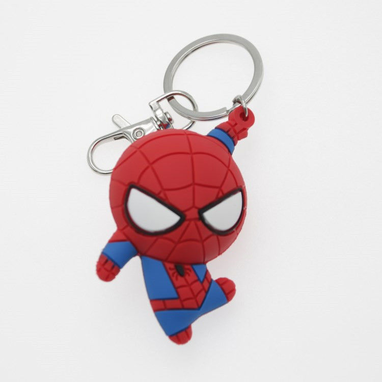 Custom 3D Cartoon Anime Kapten Amerika Karet Keychain Pvc Keychain Untuk Tas Sekolah