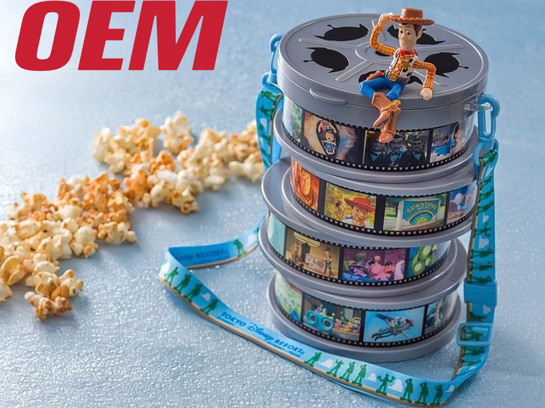 Custom Light Up Popcorn Bucket OEM Popcorn Plastik Bucket Buat Karakter Popcorn Bucket