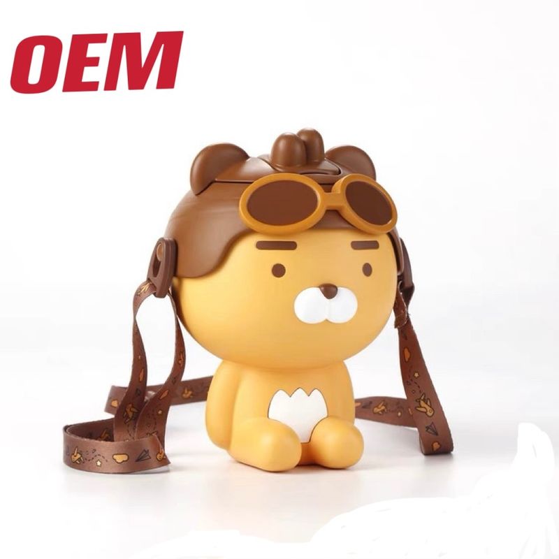 Ember Popcorn Kartun Plastik Buatan Cangkir Jerami Kustom Ember Penyimpanan Fungsi Mobil Kosong