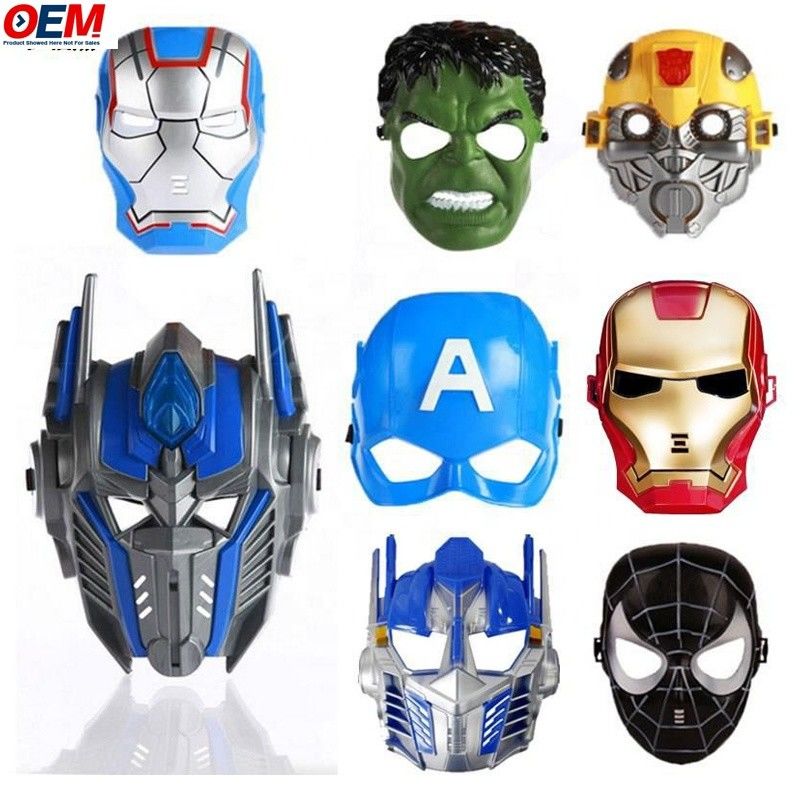 Custom Halloween Masker PVC Superhero Spider Iron Hero Hulk Captain America Masker Kostum Cosplay Topeng Wajah