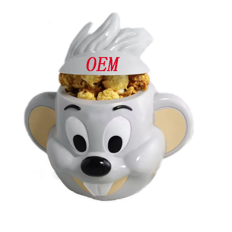 Custom Plastic Popcorn Bucket Cartoon Character Design untuk Pemegang Piala Film Snack