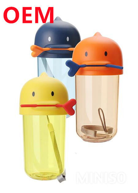 Custom 600ml Character Water Cup OEM Double Wall Anime Portable With Straw Plastic Water Cup Made Cute Toy Cup