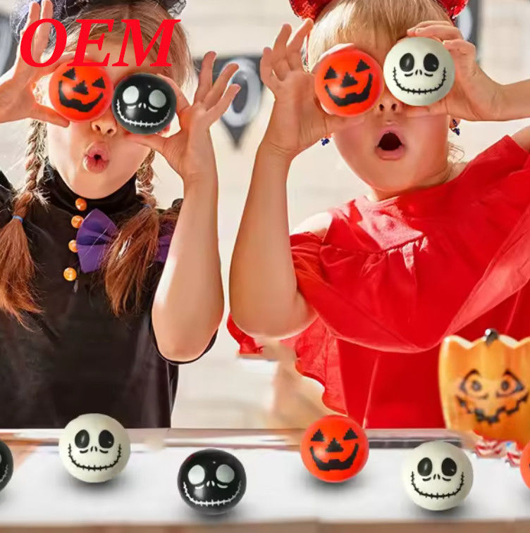 Halloween Baru Satu Mata Dekompresi Mainan TPR Kantor Mainan Sensor Anak Squeeze Bola Mainan