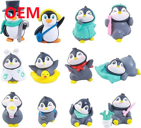 Permainan Hewan Lucu yang Dilakukan 6 Desain Boneka PVC OEM Bahan PVC Mini Toys