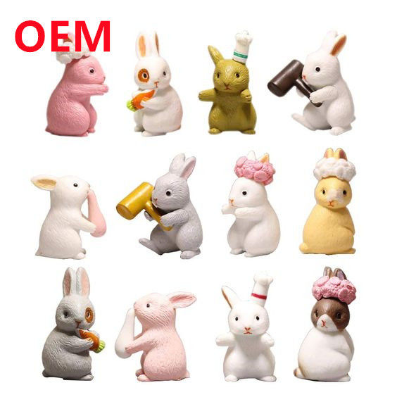Permainan Hewan Lucu yang Dilakukan 6 Desain Boneka PVC OEM Bahan PVC Mini Toys