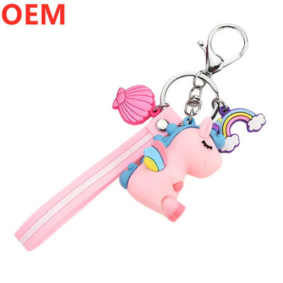 Custom 3d Plastik Kreatif Kartun Key Ring Keychain OEM Pabrik Grosir Plastik Kartun Keychain