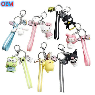 OEM pabrik kustom Cute Cartoon Keychain Sesuaikan 3d Plastik PVC Keychain