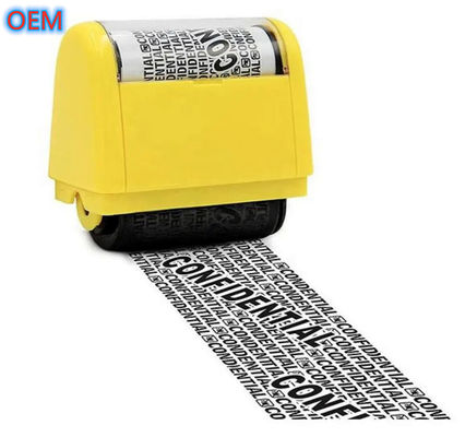 Custom Office ID Guard Pre-Inked Roller Stamp OEM Desain Identity Theft Protection Roller Stamp