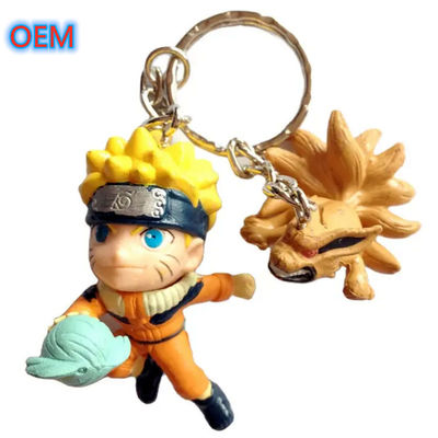 Custom Any Shape PVC Keychain Akrilik, OEM Desain 3D Kartun Anime Cute Keychain