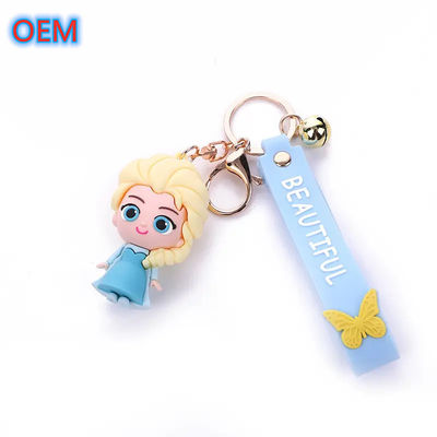 Kartun Keychain Customization Untuk Anak-anak OEM Desain 3d PVC Plastik Keychain