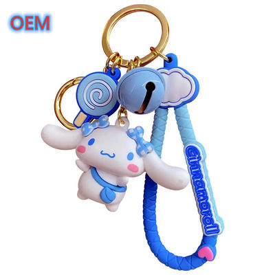 Custom 3d PVC Plastik Keychain Hewan Anime Desain OEM Cute Keychain Plastik