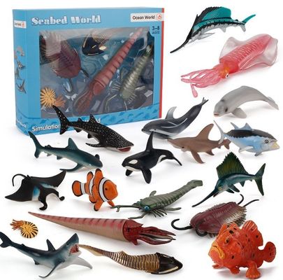 OEM pabrik kustom Simulasi Kehidupan Laut Hewan Model Kit Aksi Tokoh Miniatur Pendidikan
