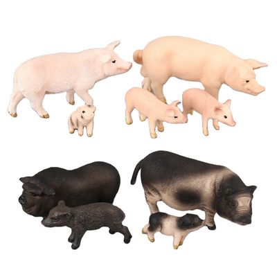 Simulasi Kewan Model Mainan Sets Babi Plastik Action Figures Mainan Pendidikan