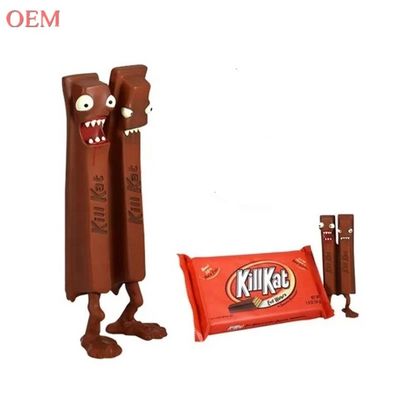 Desain Custom 3D Kill Kat Plastik Terbuat Cokelat Vinyl Figur