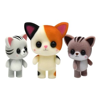 Custom Flocking Plastic Animal Toy Cartoon Mini PVC Blind Box Figur Flocked