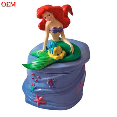 OEM pabrik membuat kustom Little Mermaid Ukiran Cookie Jar Food Holder