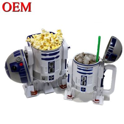 Pabrik Passed FAMA Custom Plastik Popcorn Cup Container Popcorn Bucket Dengan Tutup
